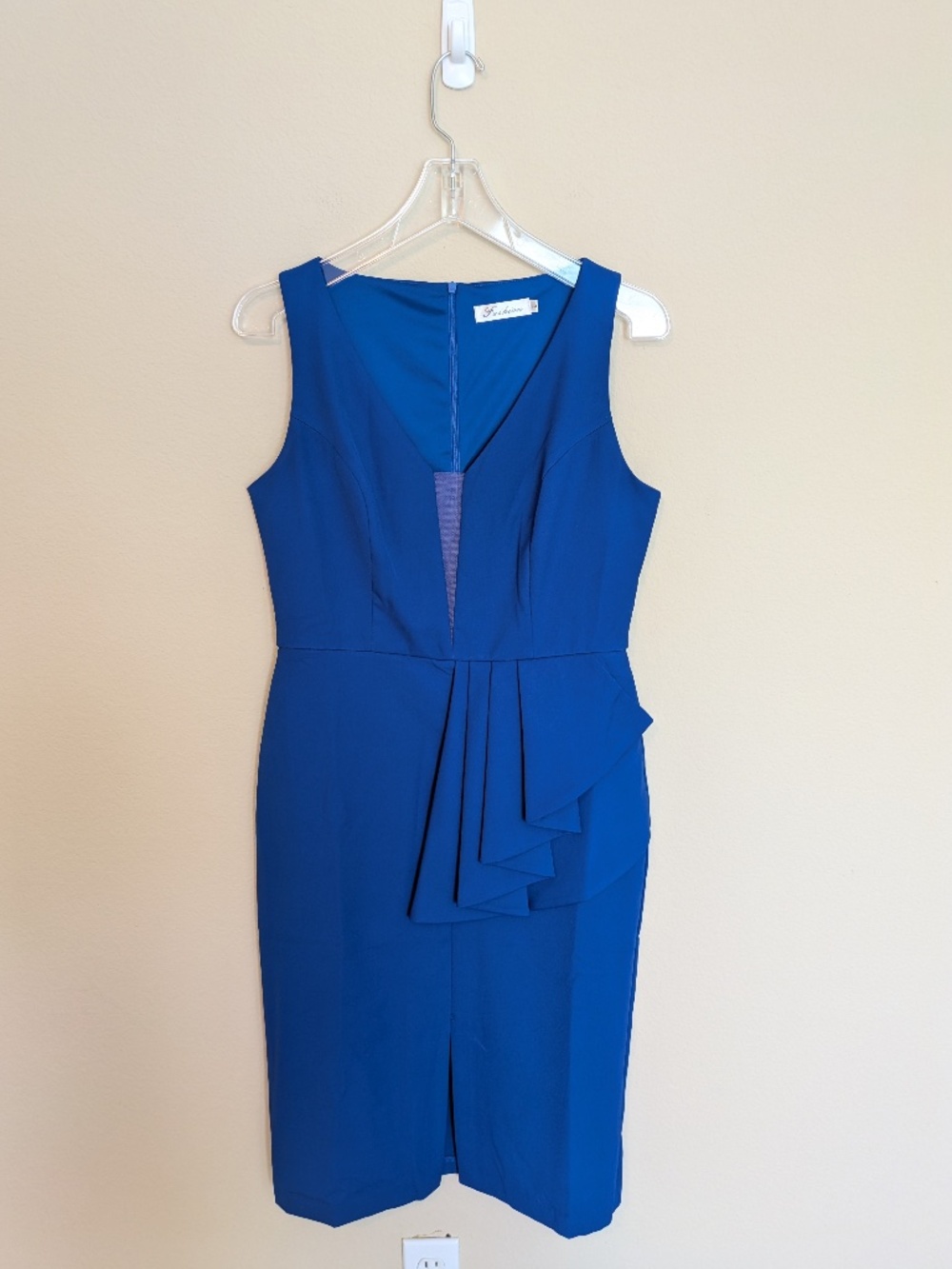 Fashion Cobalt Blue Asymmetrical Ruffle Dress